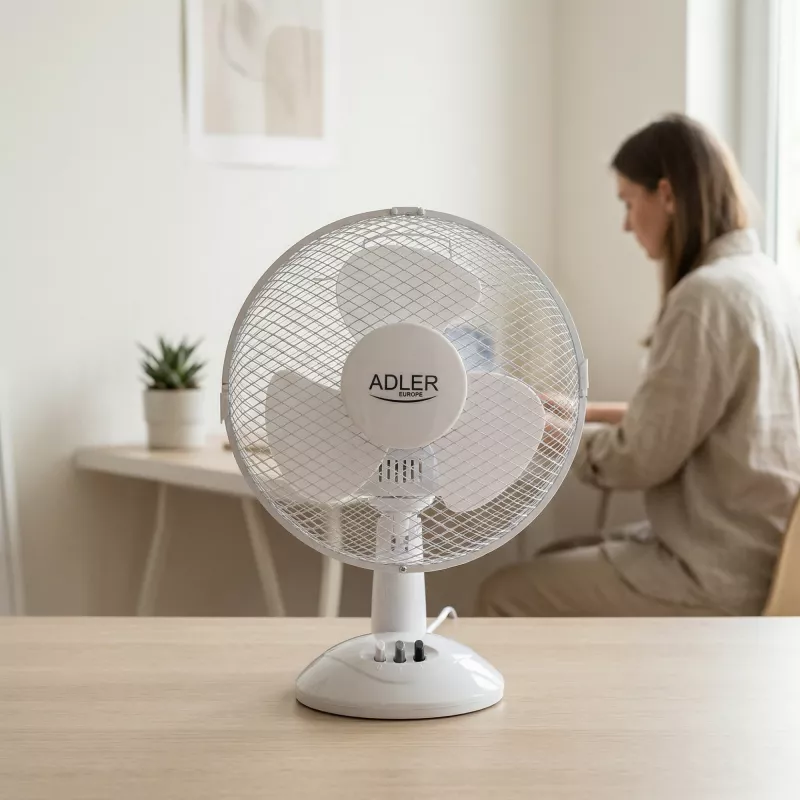 Adler | AD 7302 | Desk Fan | White | Diameter 23 cm | Number of speeds 2 | Oscillation | 60 W | No