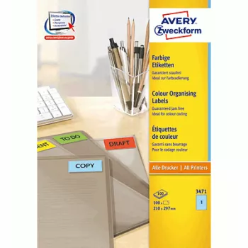 Self-adhesive printer label AVERY 3471 Blue 210 x 297 mm
