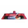 Indoor broom VILEDA 151221 with rubber head, soft/hard bristles, red, 340 mm pack width