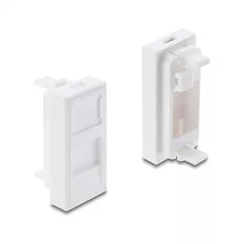Snap-in H‑Module Cover for Keystone Module 1 Port DELOCK 22.5×45 mm ABS white