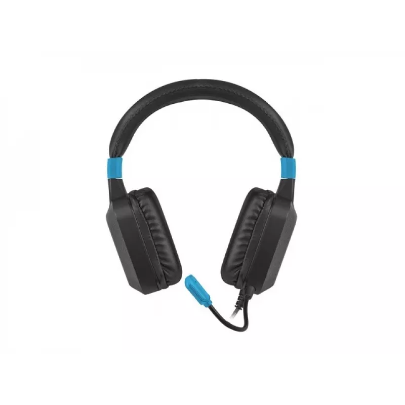 Wired gaming headset Fury NFU-1584 with boom microphone, circumaural, 98 dB, 15–25000 Hz, 2 m cable, USB and 3.5 mm, blue