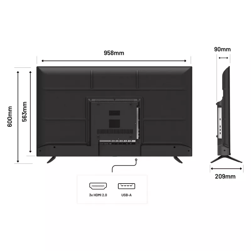 109,2cm/43 (3840x2160) JAPANNEXT JN-IPS430UHD60F 16:9 IPS 60Hz HDMI USB WLAN Speaker Black