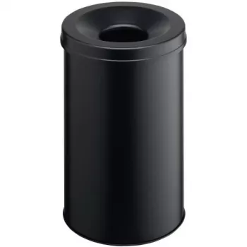 Waste Container Round Steel Black Durable 330601