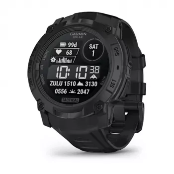 Smartwatch GARMIN Instinct — 45 mm, 3.05 cm (1.2 inch) AMOLED 390×390 Touchscreen, 4 GB, GPS, Silicone Band Black, 53 g