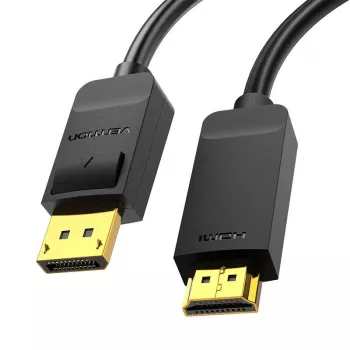 DisplayPort to HDMI cable adapter Vention HAGBH, 2 m, black, 7 mm diameter