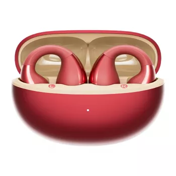 Wireless clip-on headphones QCY Crossky Clip C30S (red) — clip design, in-ear, wireless