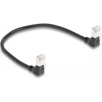 Network Cable DeLOCK RJ45 Cat.6A S/FTP Slim 90° 0.25 m Black