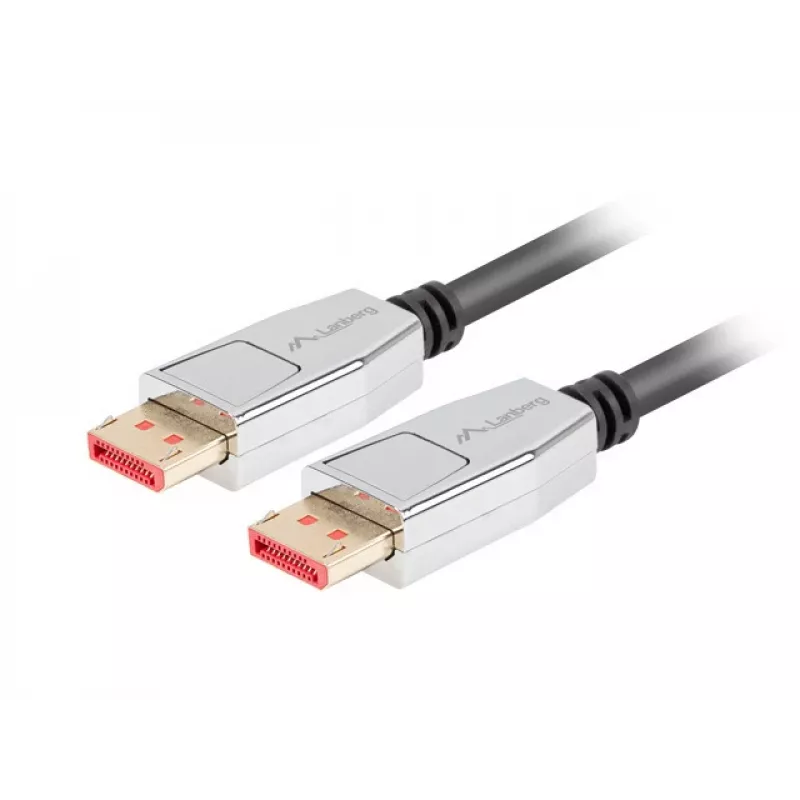 DisplayPort cable LANBERG CA-DPDP-20CU-0010-BK — DisplayPort to DisplayPort, 1 m, Black/Silver