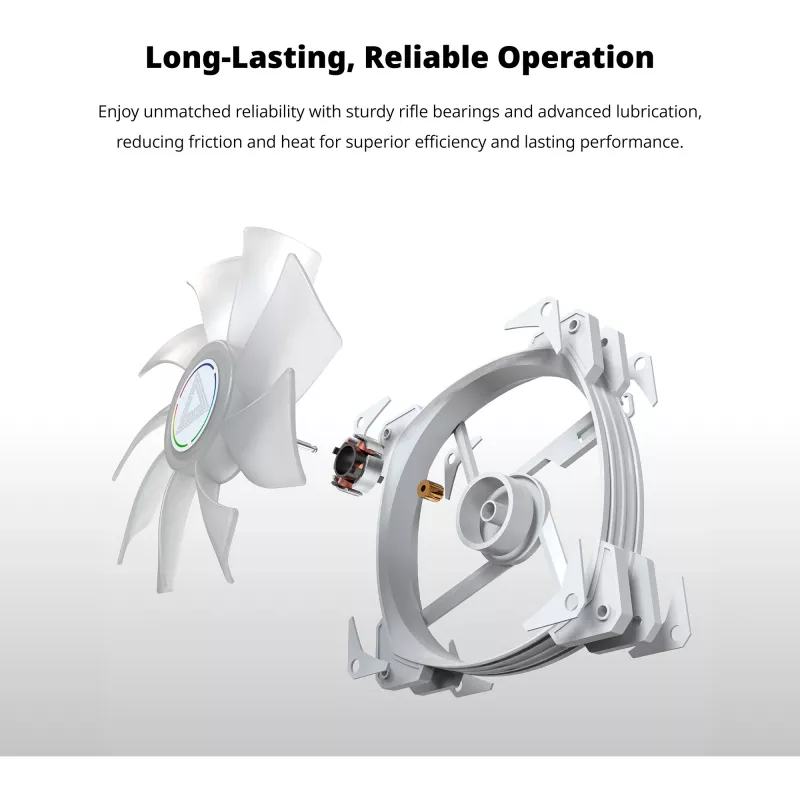 Fan Montech HP140 ARGB PWM 14 cm White Rifle bearing