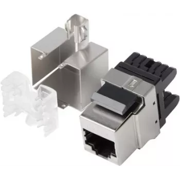 Lanberg KSF5-1000 - Flat - Black - Stainless Steel - RJ-45 - LSA - Female - Female