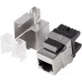 Lanberg KSF5-1000 - Flat - Black - Stainless Steel - RJ-45 - LSA - Female - Female