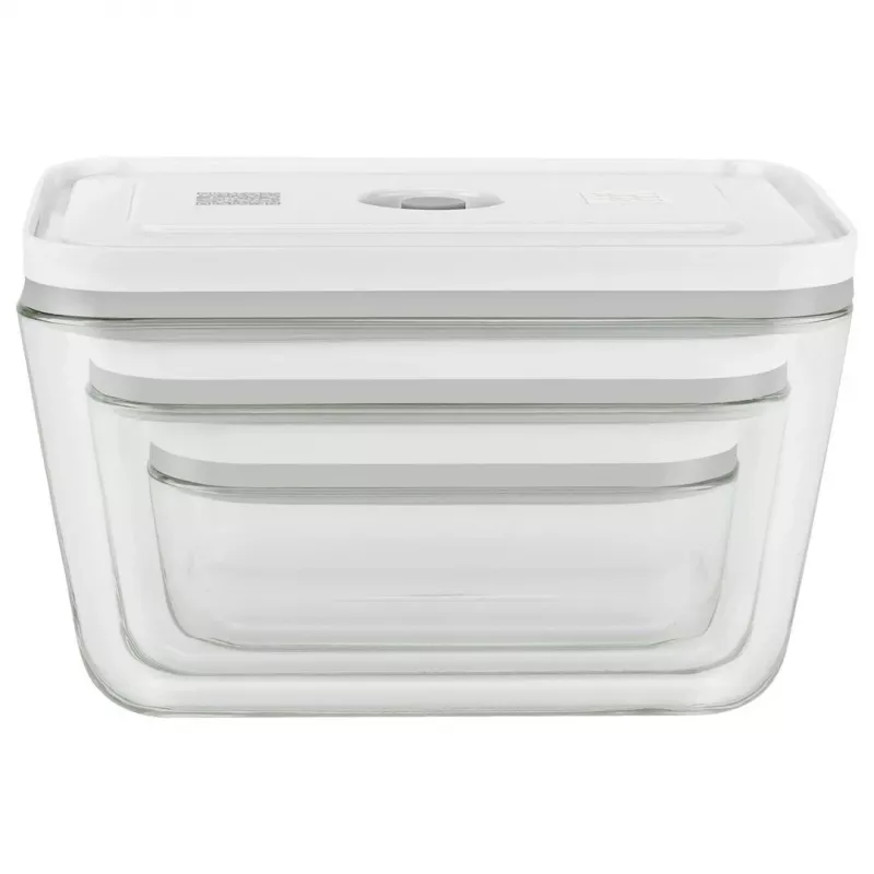 Food storage box ZWILLING FRESH & SAVE Rectangular glass/plastic set 3 pcs, 0.35/0.75/1.6 L, airtight, microwave/oven/fridge safe