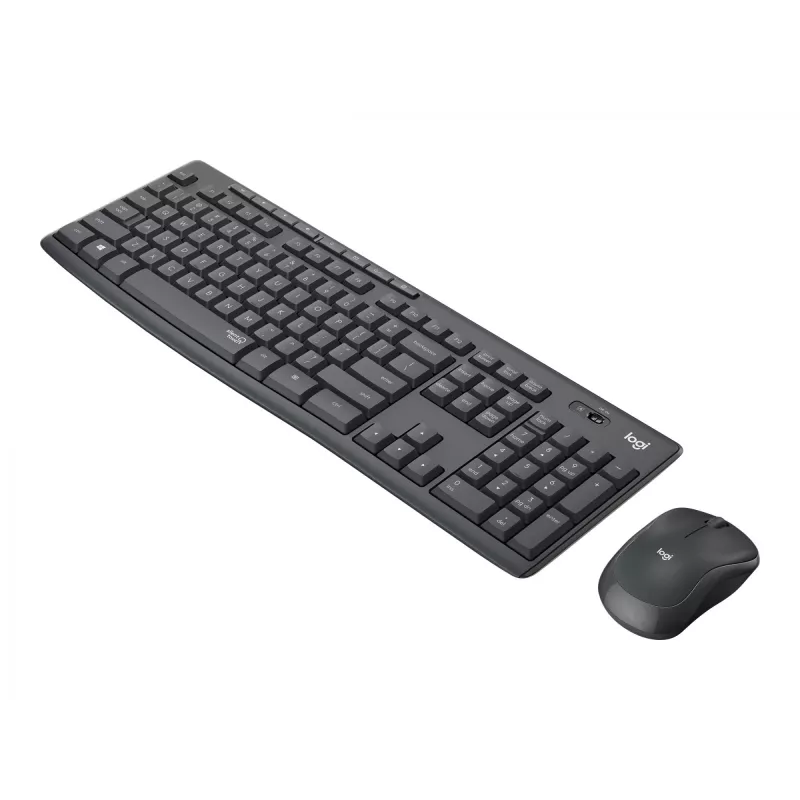 Logitech MK295 Silent - Keyboard-and-Mouse-Set - Wireless - 2.4 GHz - Graphite - Ungarisches Layout