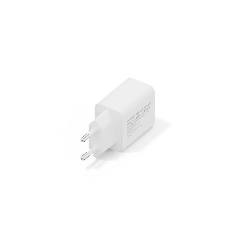 AC Indoor USB GaN Charger DIGITUS DA-10301 — 30W, 1× USB-C, 1× USB-A, 100–240V, white