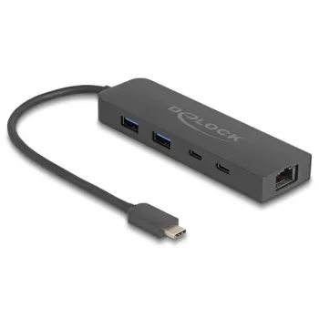 USB Hub DeLOCK 10 Gbps with 2.5 Gigabit LAN and PD 85 Watt