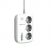 Power strip Tellur TLL331521 Smart WiFi power strip with 3 outlets, PD 30W, QC 18W