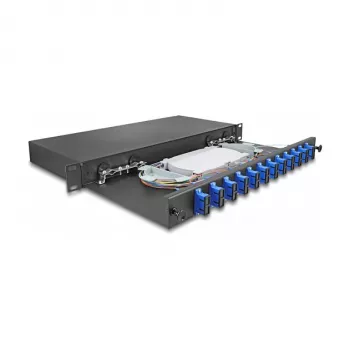 DeLOCK fibre optic splice enclosure 67006 Black Metal 482x220x44mm
