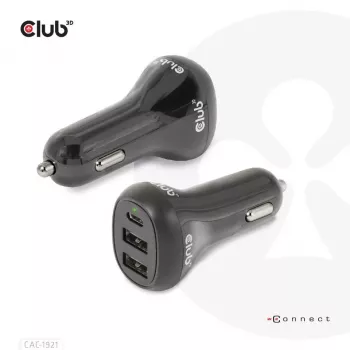 CLUB3D Notebook / Laptop Car Charger 36 Watt, Auto, Cigar lighter, 24 V, Black