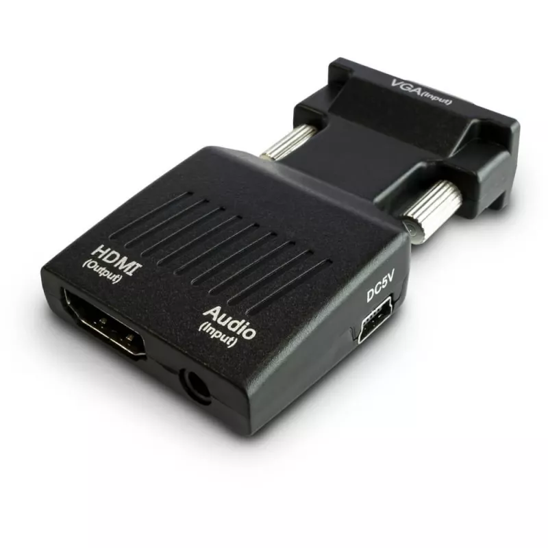 SAVIO CL-145 VGA to HDMI converter, Audio, Full HD Black