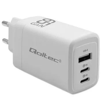 GaN Charger QOLTEC 51822 65W 2×USB A 2×USB‑C