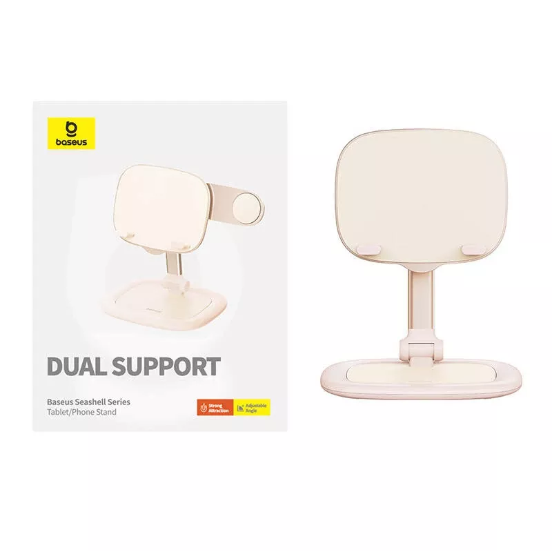 Tablet phone stand Baseus Seashell Series Pink — adjustable height, lightweight