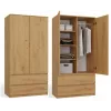 Topeshop SZAFA MALWA ART bedroom wardrobe/closet 5 shelves 2 door(s) Oak