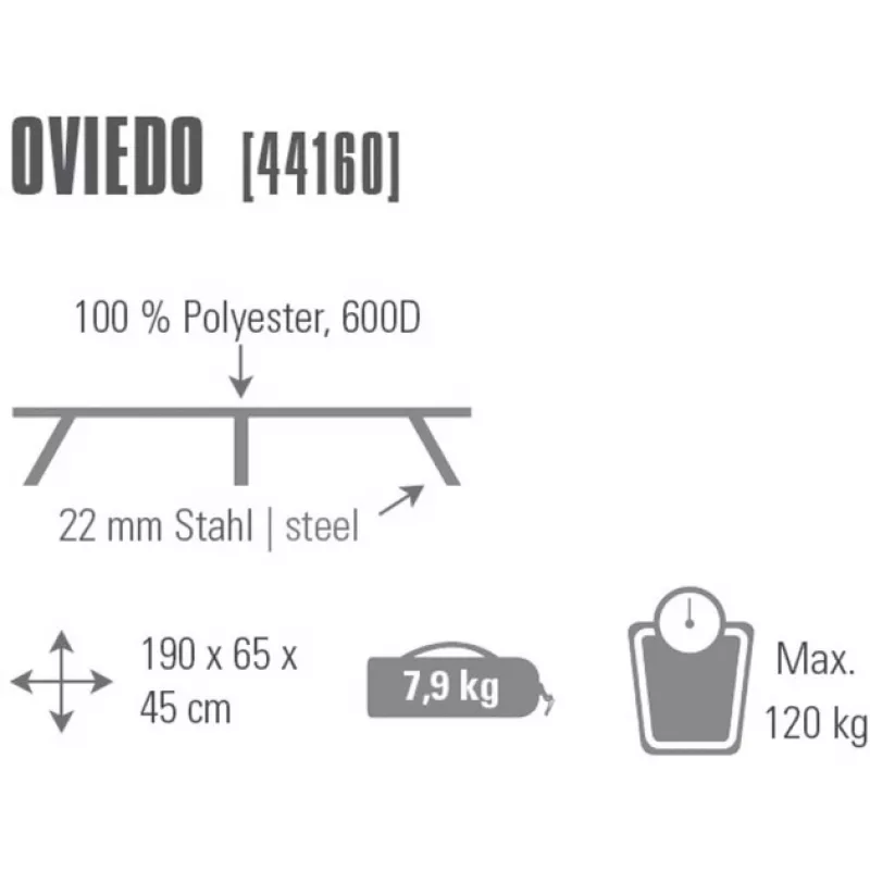 camping cot Oviedo 44160 (Grey)
