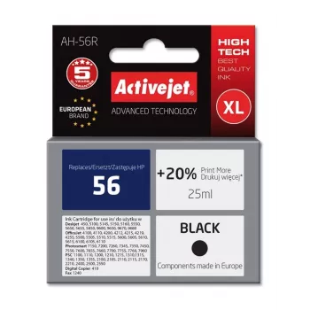 Activejet AH-56R Ink (replacement for HP 56 C6656A; Premium; 25 ml; black)