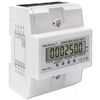 Three-phase electronic meter QOLTEC 50992 400V 100A