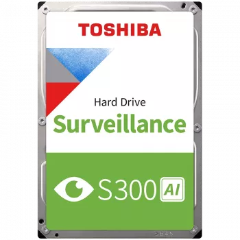 HDD Video Surveillance TOSHIBA S300 AI 8TB CMR, 3.5'', 512MB, 7200RPM, SATA, 64 cameras, 24/7, TBW: 550
