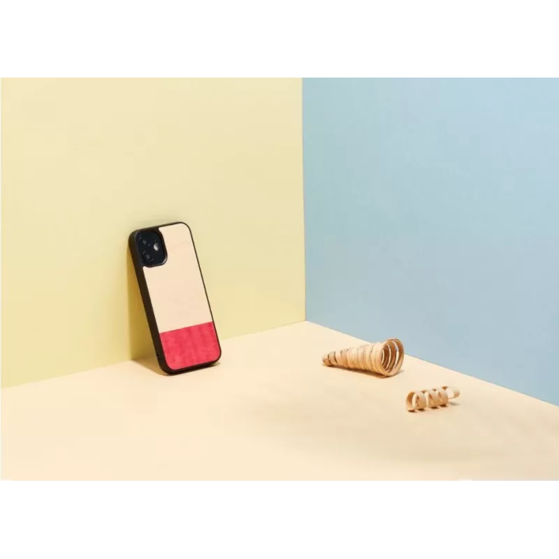 Protective phone case man and wood for iPhone 12 mini — black