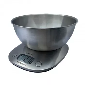 Electronic kitchen scale ESPERANZA LYCHEE — 5 kg capacity, 1 g accuracy, stainless steel bowl 21 L