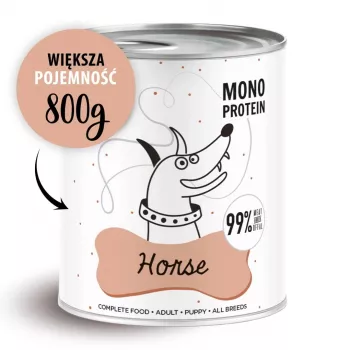 Wet dog food PAKA ZWIERZAKA Pepe Horse 800 g — complete grain-free adult feed with horse meat