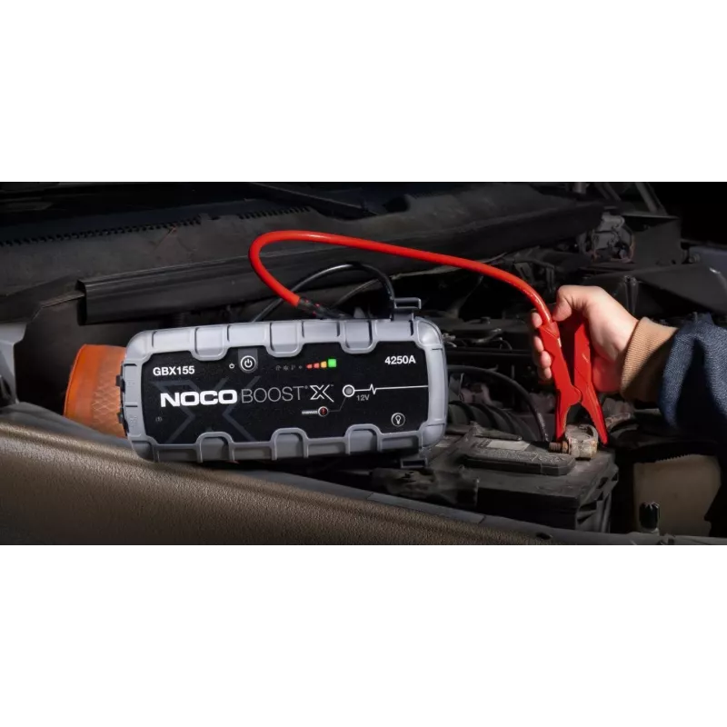 Vehicle jump starter NOCO GBX155, 4250 A output, 99 Wh Li‑Ion, 60 W charging, IP65, built‑in 500 lm LED flashlight