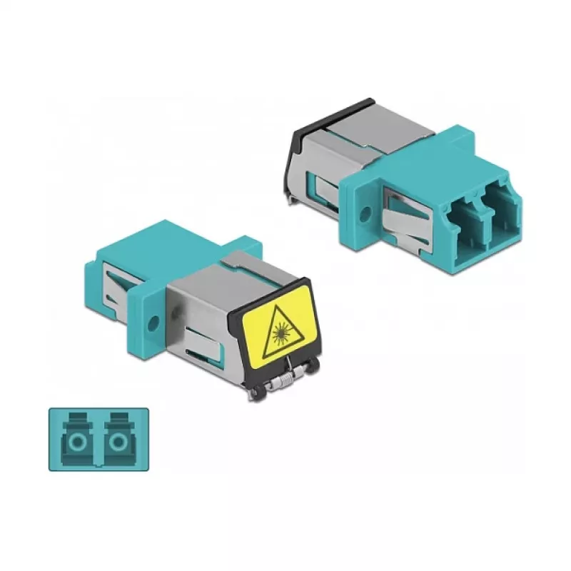 Optical Fiber Coupler DeLOCK 86900 LC Duplex Female to Female Multi-mode Aqua