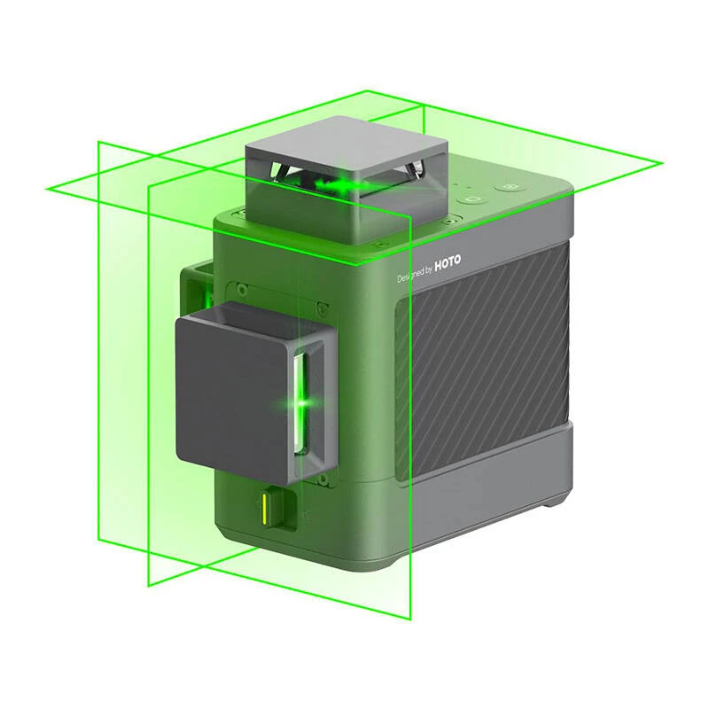 Green Cross Line Laser HOTO QWFGJ002 — max range 30 m, indoor alignment tool