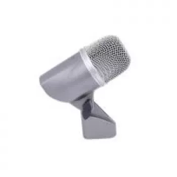 Instrument microphone Omnitronic 13030902 — wired XLR-3, 50–15000 Hz, -55 dB sensitivity, silver, DC powered