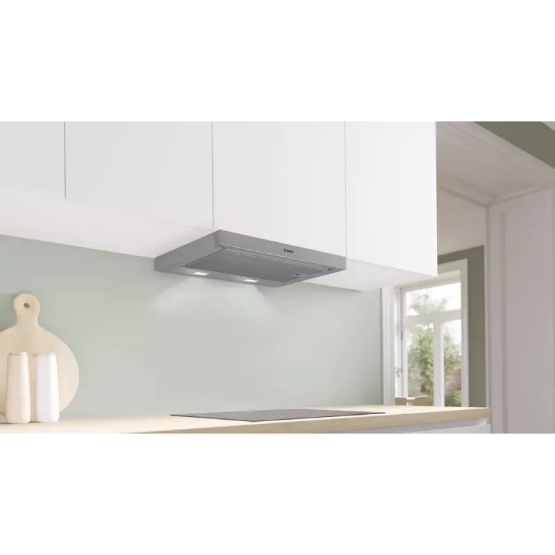 Bosch Serie 2 DFM064W55 cooker hood Semi built-in (pull out) Metallic, Silver 394 m³/h