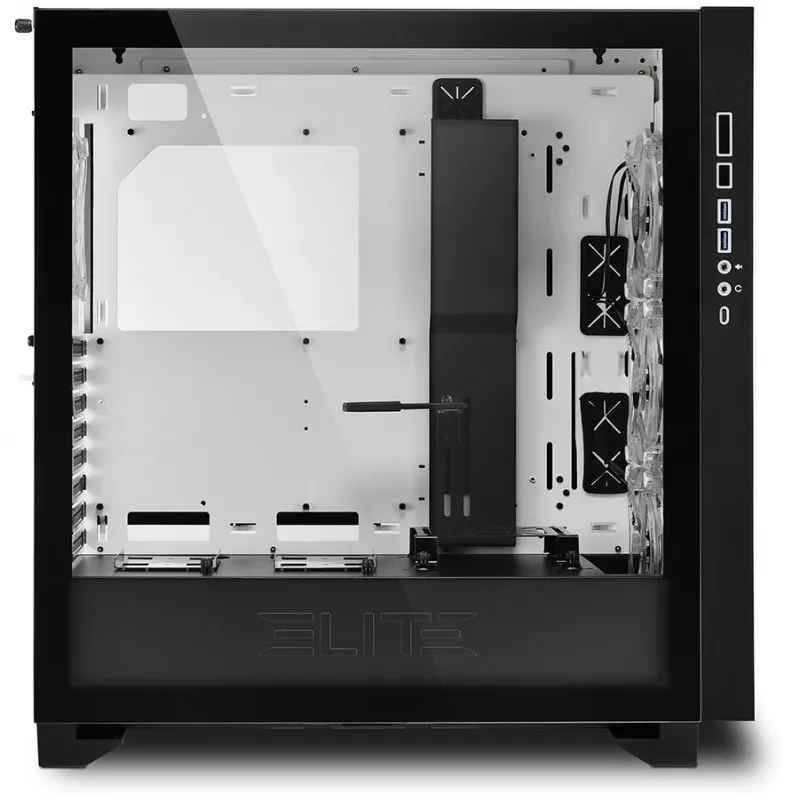 Sharkoon ELITE SHARK CA300H - Tower - PC - White - ATX - EATX - micro ATX - Mini-ITX - Metal - Tempered Glass - Gaming