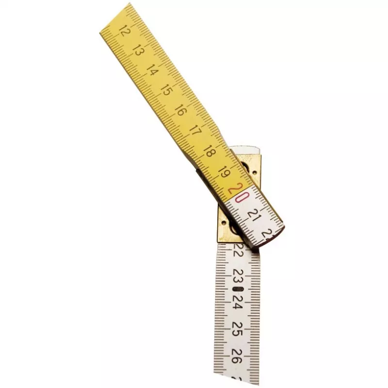 Folding ruler STANLEY 0-35-458, wooden, 2 m, 17 mm width, white/yellow