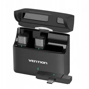 Set of 2 Vention USB-C microphones + charging case