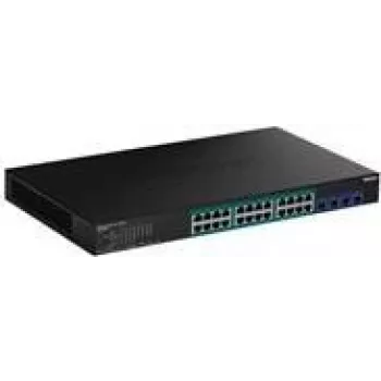 TRENDnet TPE 30284 - Switch - Smart - 24 x 10/100/1000 (PoE+) + 4 x 10 Gigabit SFP+ - rack-mountable - PoE+ (370 W) - AC 100 - 240 V (TPE-30284)
