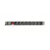 Power distribution unit GEMBIRD EG-PDU-014-C14, 8 AC outlets, C14 input, 3 m cable, 1U, 3680 W, 10 A, aluminium, black