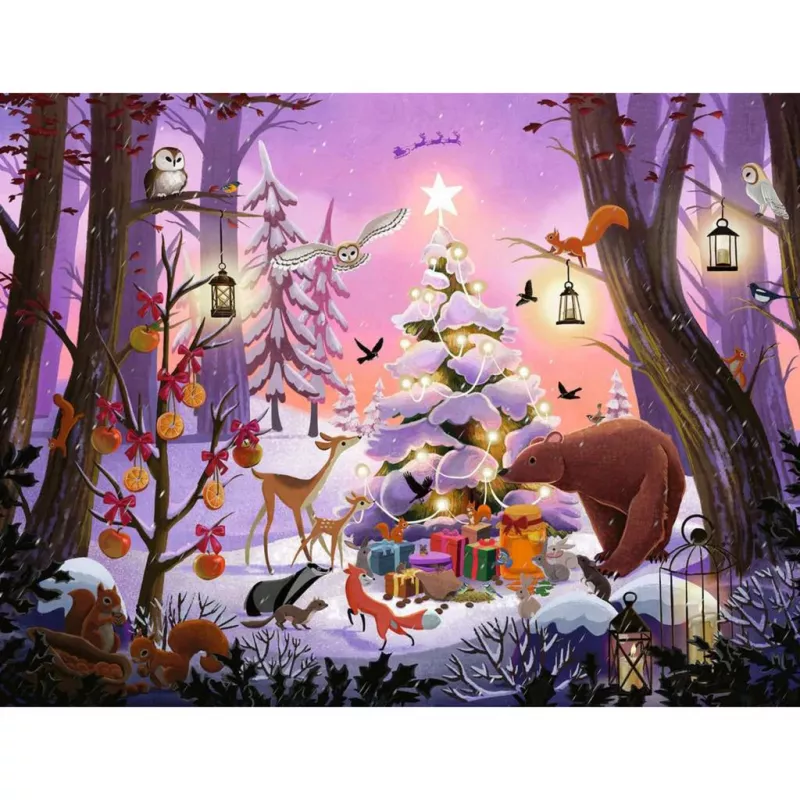 Jigsaw puzzle Ravensburger Christmas in the Forest 2000 pieces, 2000-piece holiday scene