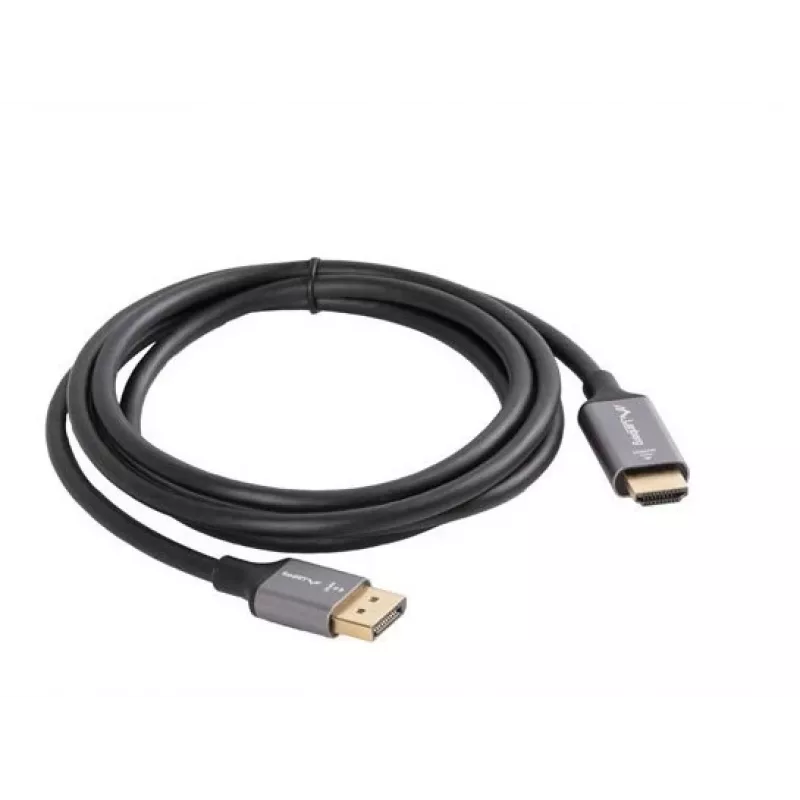 Lanberg CA-DPHD-20CU-0018-BK video cable adapter 1.8 m DisplayPort HDMI Type A (Standard) Black, Silver