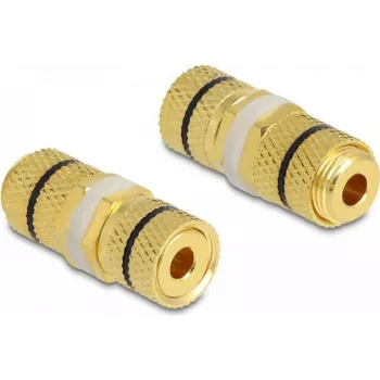 Wire connector DeLOCK 64144 2 x binding post Black Gold