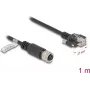 Network Cable DeLOCK M12 Cable D-coded 4 pin female to RJ45 plug Cat.5e 1 m Black