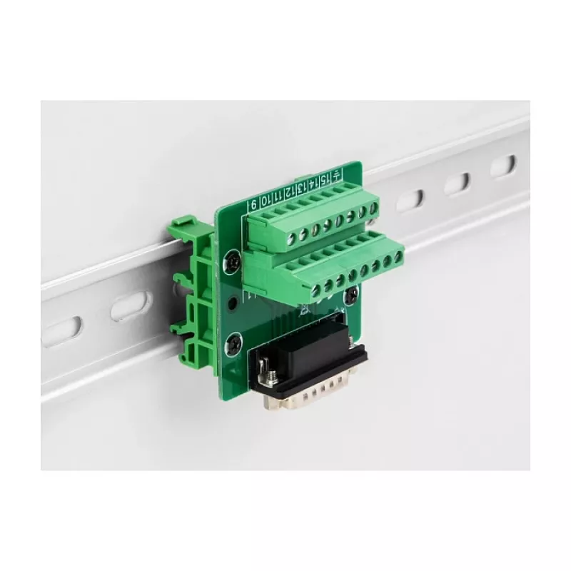 DeLOCK D-Sub 15 pin male to Terminal Block for DIN rail 58mm x 61mm x 30mm