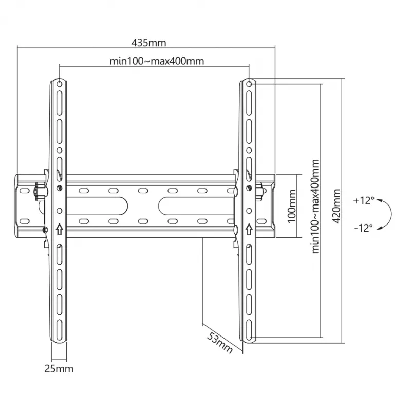 TV mount SBOX PLB-2544T-2 for 32–70 inch TVs, max load 45 kg, VESA up to 400×400