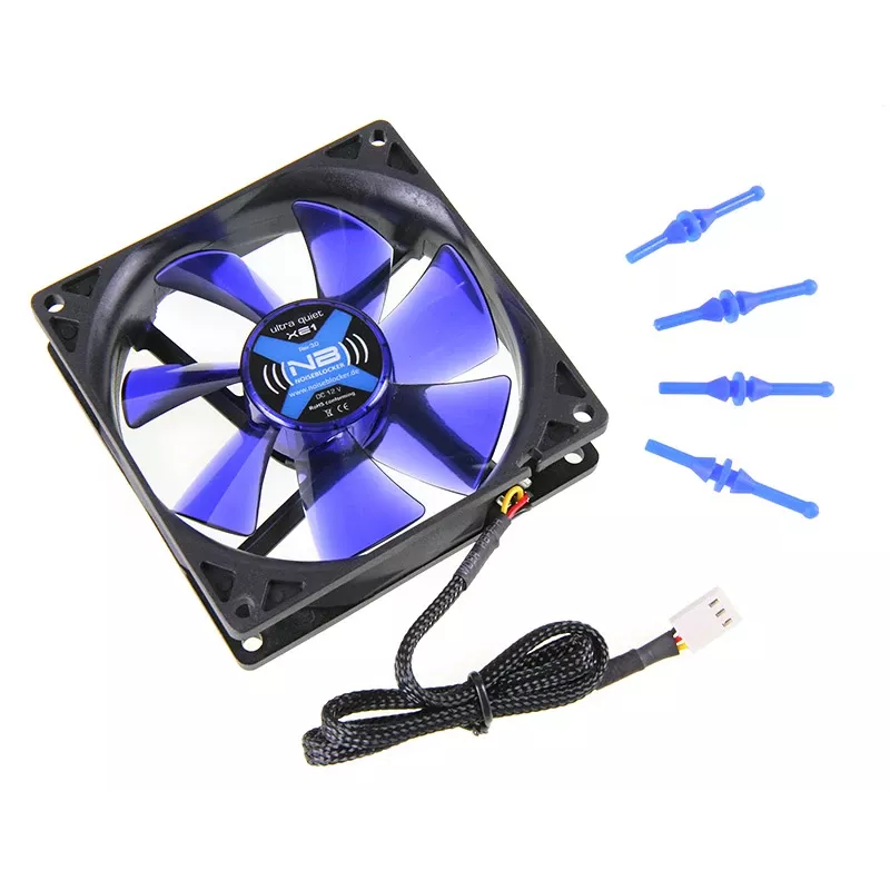 Computer Case Fan NoiseBlocker BlackSilentFan XE1 92 mm, 1500 RPM, 17 dB, 50 m³/h, 4 V, Black